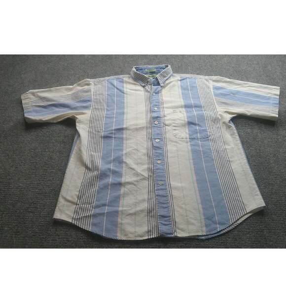 Steeplechase Shirt Men's L Blue White Striped Button-Down Causal *Read Preppy - Picture 1 of 14